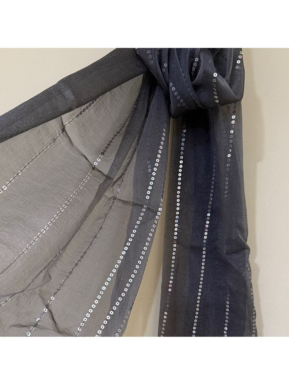 Chic Charcoal Sequin Scarf for women’s | occasions Wrap | Scarf | Accessories